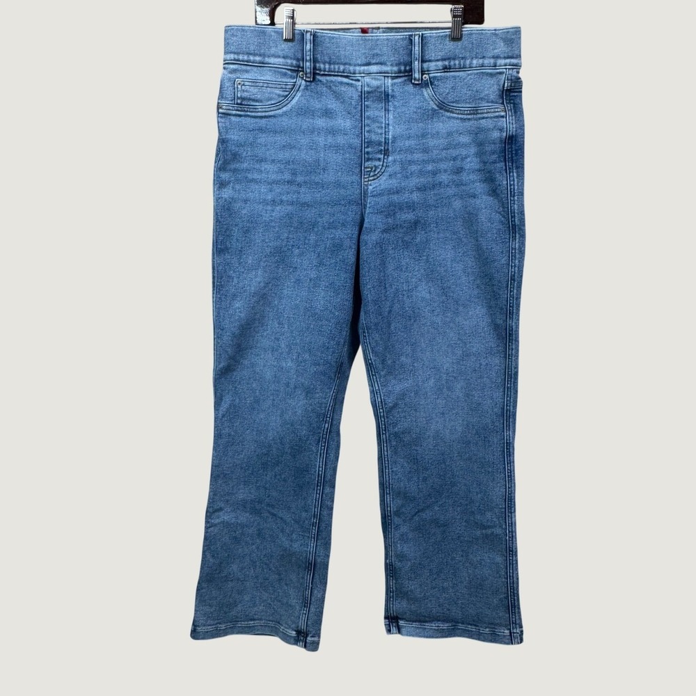 Spanx‎ Bootcut Jeans Womens 1XT 1X Tall Blue Pull On Stretch Denim Crop Bootcut